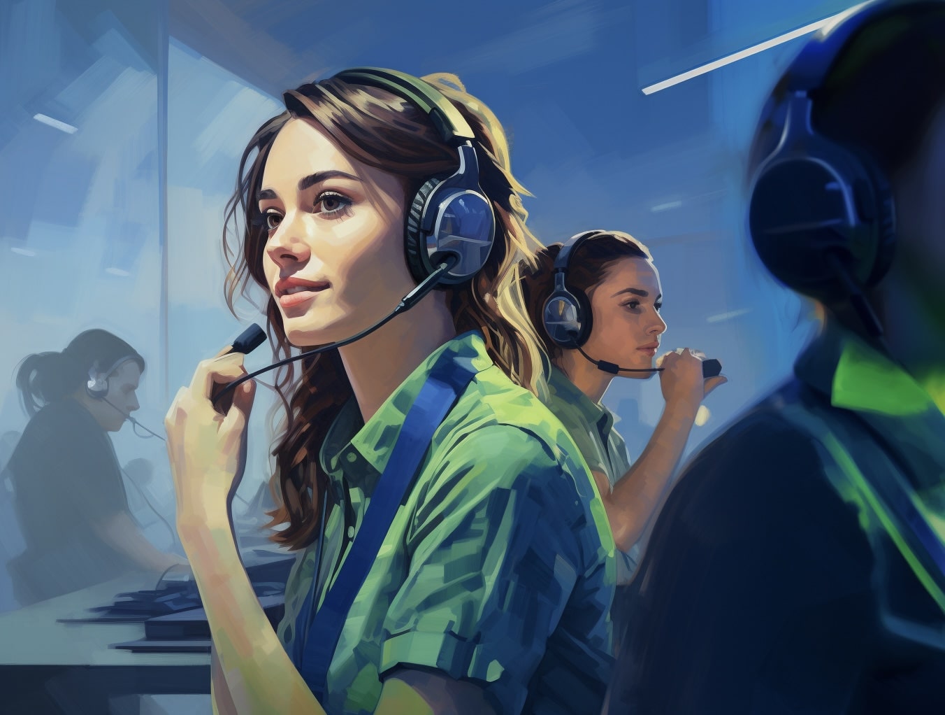 lunar_poetry_green_and_blue_gradient_painting_of_employees_of_a_e618ab47-5665-476e-a96b-a0311cde9da3